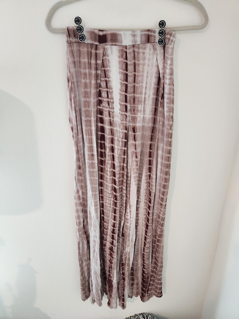 SHEIN Mauve & Cream Tie-Dye Palazzo Pants